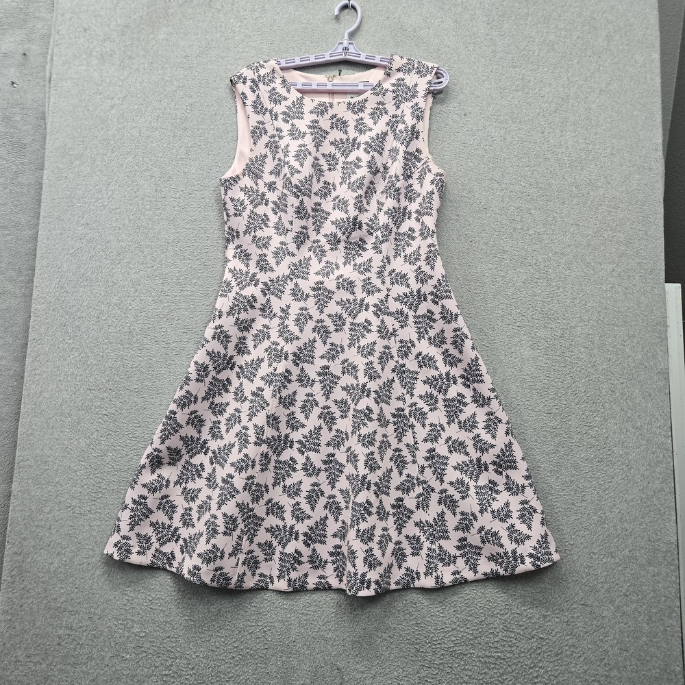 Tommy Hilfiger Women Dress 14 Pink Floral Fit & Flare Casual Zipper Sleeveless F
